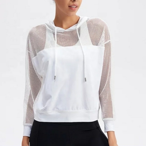 🆕 White Mesh Hoodie - Picture 1 of 8